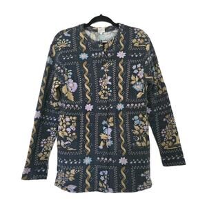 Vintage Benetton Wool Floral Cardigan Womens M Fairy Romantic Italy Boho Luxury